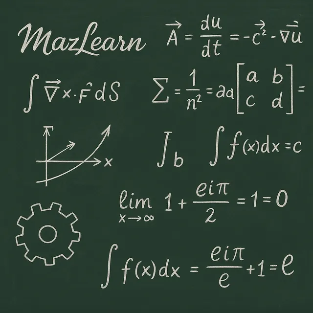 Tafel mit mathematischen Symbolen